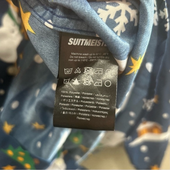 Suitmeister Long Sleeve Button Up Snowman Christmas Theme Men's Shirt Size L - Picture 3 of 4